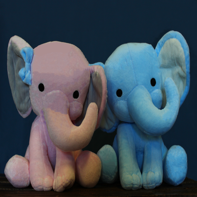 baby statistics elephant - elephant plushie with baby stats - custom baby stats stuffed animal - available in pink and blue