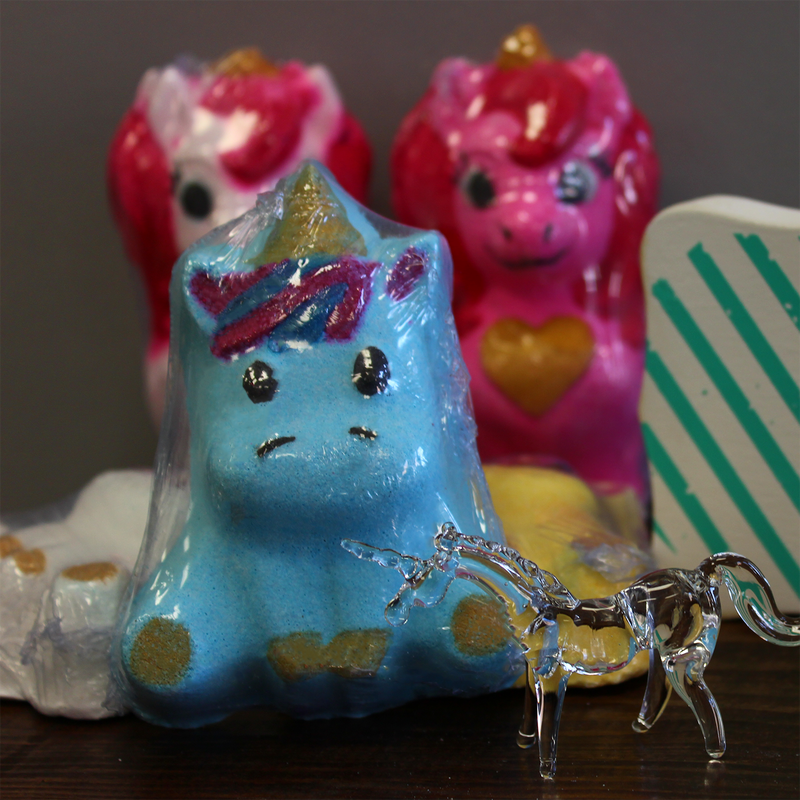 unicorn bath bombs - unicorns bath bomb - unicorn glass figurine